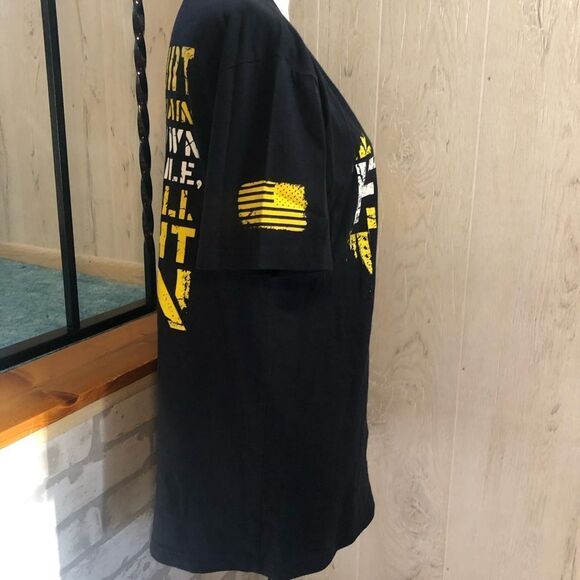 Fight on black and yellow short sleeve Mens t-shirt size large - Picture 6 of 8